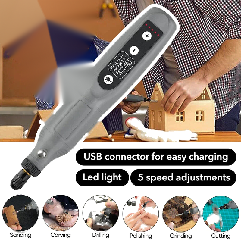 DIY Drilling Engraving 173Pcs Cordless Rotary Tool Kit Adjustable Speed