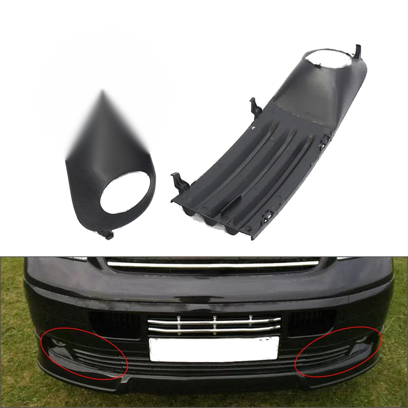 VW Transporter T5 Front Bumper Fog Light Grille Covers (2003-2010)
