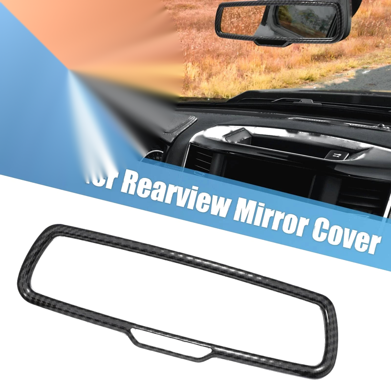 Dodge ABS Black Carbon Fiber Pattern Rearview Mirror Cover