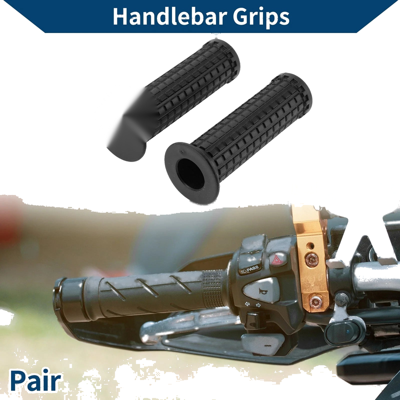 Motorcycle 7/8 22mm Motorcycle Hand Grips Cover Handlebar Rubber Black