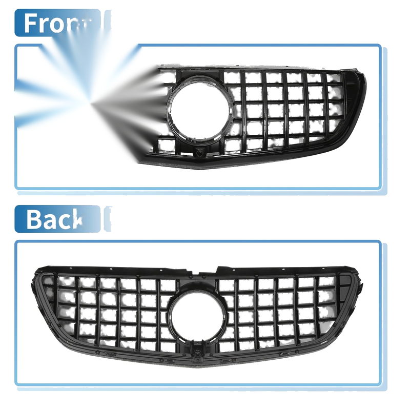Mercedes-Benz V-Class W477A (2020) Glossy Black Front Upper Bumper Grille