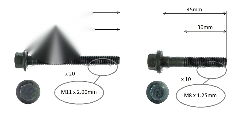 Holden Statesman Caprice WM WL LS2 6.0L Cylinder head bolt set