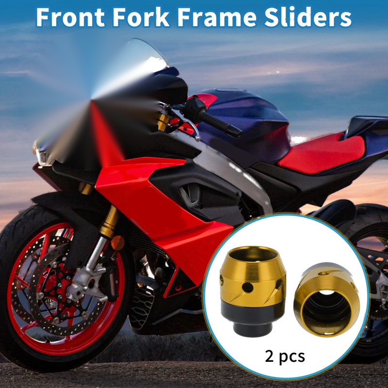 Motorcycle Front Fork Frame Sliders / 2 x / Gold Tone
