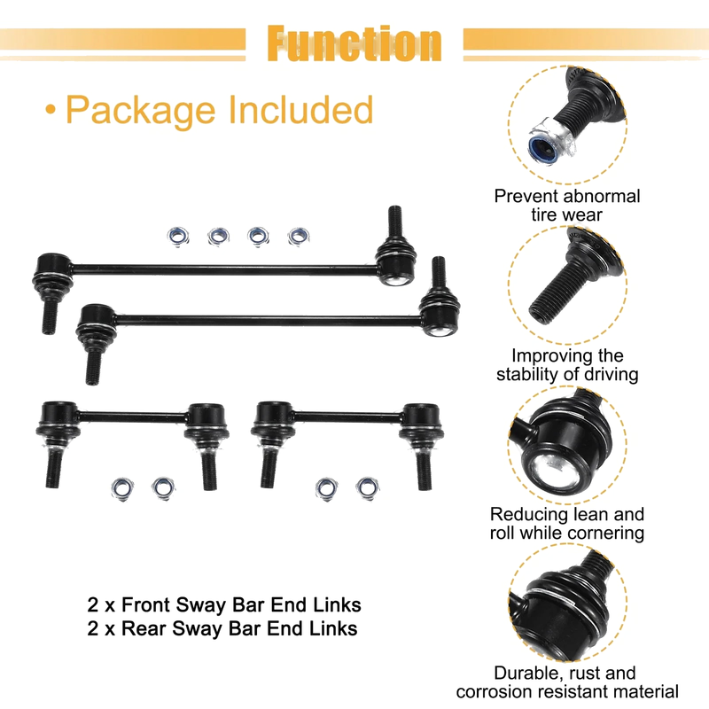 Ford Edge, Fusion 4pcs Sway Bar Stabilizer End Links (2007-2012)