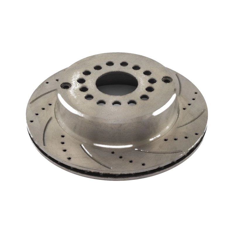 Drilled Slotted Rear Brake Rotor 12.375" Dia.