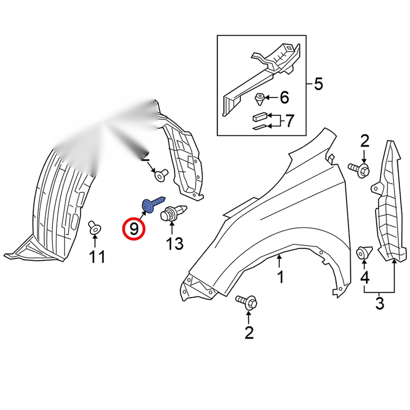 Honda Accord CR-V Odyssey Fender Liner Shield Wheelhouse Screw (2003-2023)
