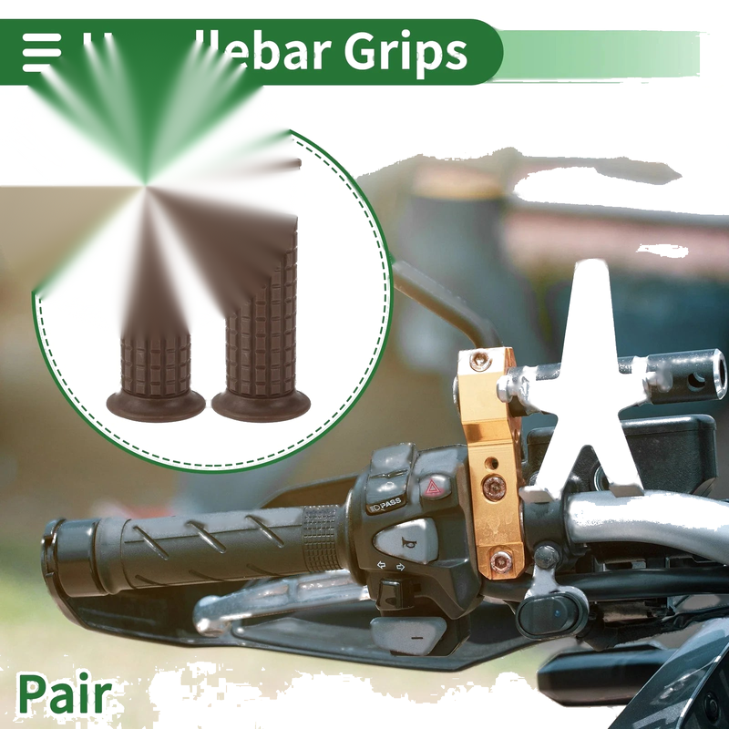 Motorcycle Handle Bar Throttle Grips TPU Dark Brown 25mm Hand Grips