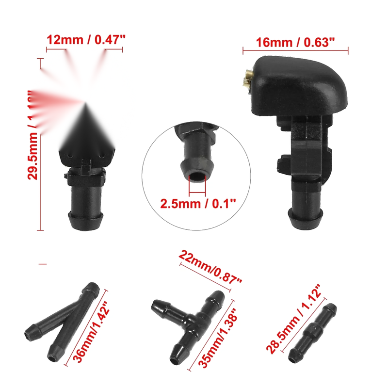 Nissan Titan Infiniti QX56 Black 4pcs Windshield Wiper Nozzles