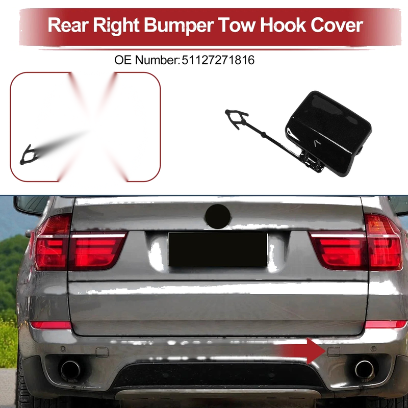 BMW X5 E70 (2011-2013) Black Tow Hook Cover Cap