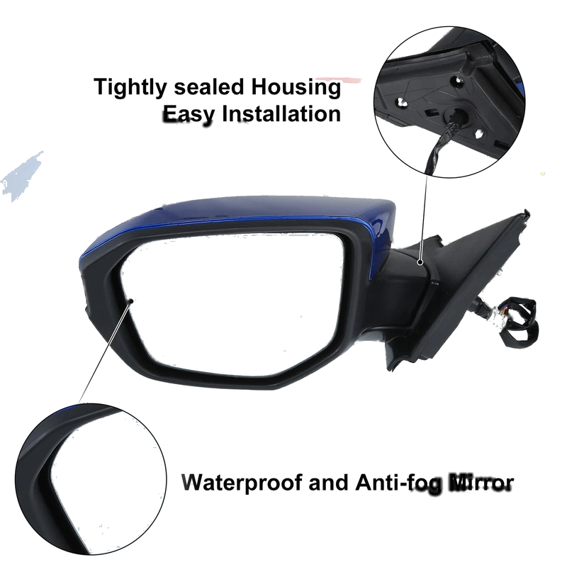 Honda Civic 3 Pin Left Side Door Mirror Assembly Blue (2016-2021)