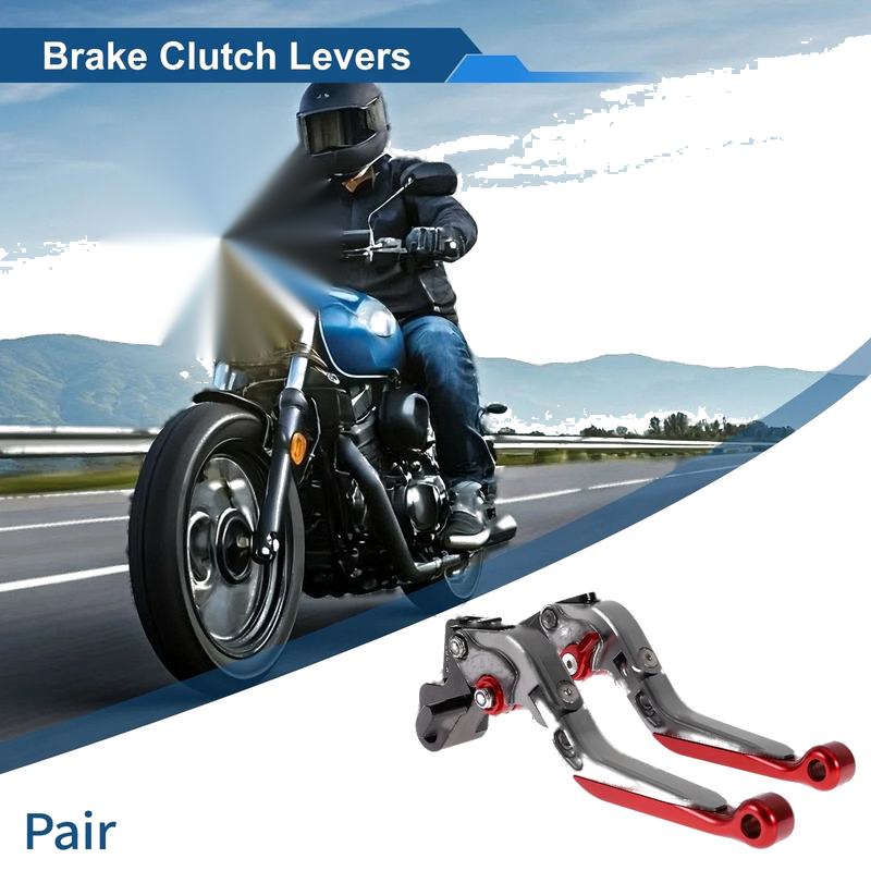 Kawasaki ER-5 Titanium Red 2 x Adjustable Short Long Brake Levers