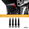 Motorcycle 4 Pcs 82mm M6 License Plate Screws Cover Black