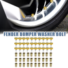 Motorcycle 30 Pcs Gold Tone Motorcycle M6 Fender Bumper Washer Bolt Nuts
