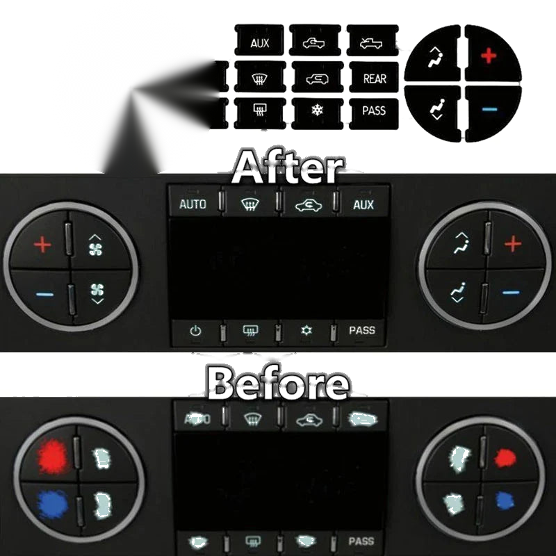 DASH Button Decal Stickers for Buick Enclave AC (2008–2023)