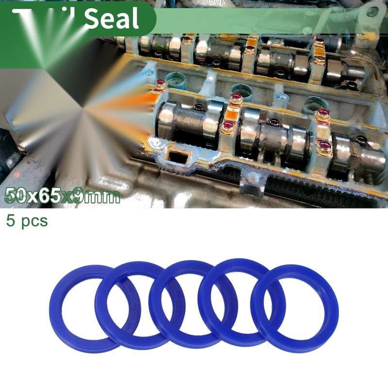 Oil Seal Rotary Shaft Seal TPU 50x65x9mm High Pressure Blue 5 Pcs