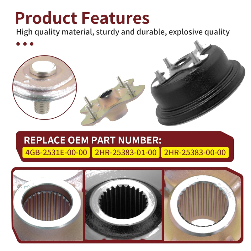 Yamaha Kodiak 400 YFM400F 4x4 Rear Brake Drum + Rear Wheel Hub (1993–1999)