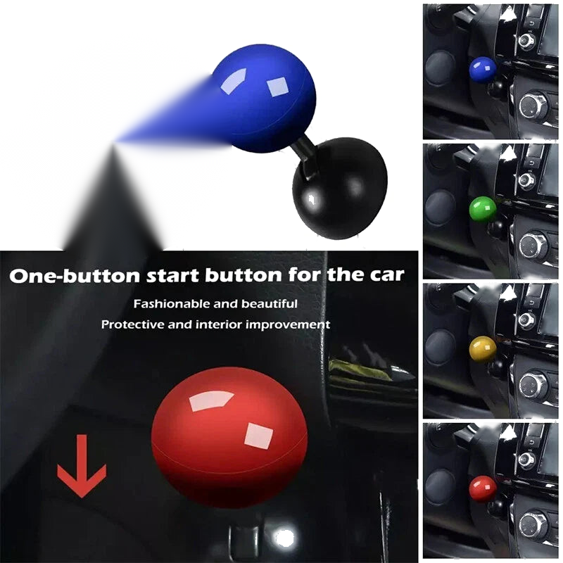 Blue Car Push to Start Button Rocker Engine One-Touch Start Stop Lever