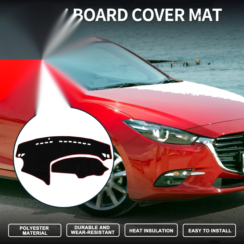 Mazda 3 Axela (2009-2013) Sun Protector Black Red Dash Cover Mat