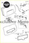 White plastic dashboard panel with curved edges and rectangular cutout for classic mini boot lid cable accessory