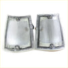 Clear rectangular side marker lights with textured lens and metallic frame for mazda bravo ute 1985-1998