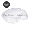 Clear plastic headlight cover with molded contours and mounting tabs for mini r56 cooper 2009-2013