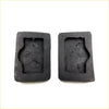 Two black rubber rectangular clutch brake pedal pads with irregular cavities for nissan datsun navara d21 king cab