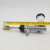 Silver metallic clutch master cylinder with black rubber cap and brass fittings for nissan datsun cars