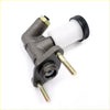 Black and white clutch master cylinder with ribbed cap for mazda b-series 1985-2008 shown from back side
