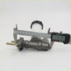 Gray metallic clutch master cylinder with white reservoir and black cap measured by calipers for Mazda Bravo 1985-96