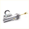 Silver aluminum clutch master cylinder with black rubber cap and brass fittings for Nissan Datsun 200SX SE-R Lucino Coupe