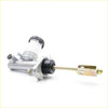 Silver metal clutch master cylinder with white reservoir black caps and rod for nissan datsun d21 navara ute 86-97