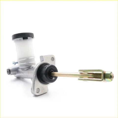 Silver metal clutch master cylinder with white reservoir and black cap for nissan navara d21 king cab 1986-2008