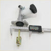 Silver clutch master cylinder with white reservoir black cap and brass pushrod for Nissan Navara D21 1986-2008