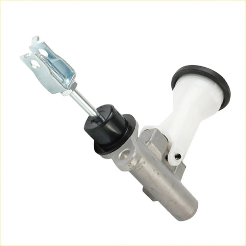 Silver and black brake master cylinder with white cap for clutch suitable for toyota hilux rzn147r and rzn149r