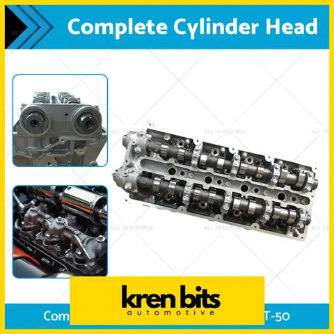 Silver metallic complete cylinder head kit with dual valve train for ford ranger pj pk and mazda bt-50
