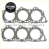Silver metallic engine head gasket with three circular openings and smaller holes for nissan 2.0l vg20de engine