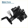 Black plastic coolant control valve for toyota prius 2004-2009 with white electrical connector and threaded ports back view