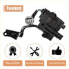 Back side of black plastic coolant flow control valve for Toyota Prius 2004-2009 with white electrical connector and wires