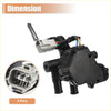 Black plastic coolant flow control valve for Toyota Prius with gray 5-pin connector and multicolored wiring shown from back side