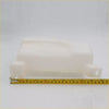 Off-white plastic coolant reservoir with molded handles and mounting brackets for datsun nissan ute 1979-1987