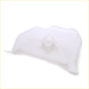 Translucent white plastic fuel tank filler cap with circular opening and molded edges for datsun nissan ute coolant reservoir