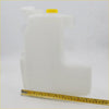 White plastic coolant reservoir tank with yellow cap and integrated fill neck for nissan navara np300 terrano d22