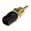 Gold-colored metal coolant temp sensor with black plastic connector for mitsubishi triton ml mn 08-15 shown from back side