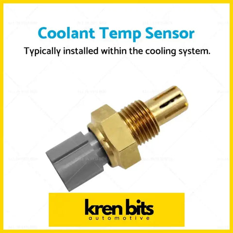 Gold-colored coolant temp sensor with threaded metal body and gray plastic connector for toyota landcruiser hdj100r 4.2l
