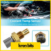 Gold-colored coolant temp sensor with threaded metal body and gray plastic connector for toyota landcruiser hdj100r 4.2l