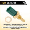Green plastic and brass coolant temperature sensor with hex threaded base for toyota land cruiser 1989-2011