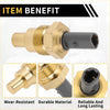 Gold-colored brass coolant temperature sensor with black plastic connector for toyota land cruiser 1993-1997