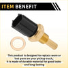 Gold-colored metal coolant temperature sensor with black plastic housing and threaded end for toyota land cruiser 2000-2005
