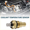 Brass-colored coolant temperature sensor for toyota pickup with hex threaded body and flat metal mounting tab