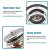 Silver coolant thermostat housing assembly for toyota pickup with black rubber seal and copper springs visible from back side